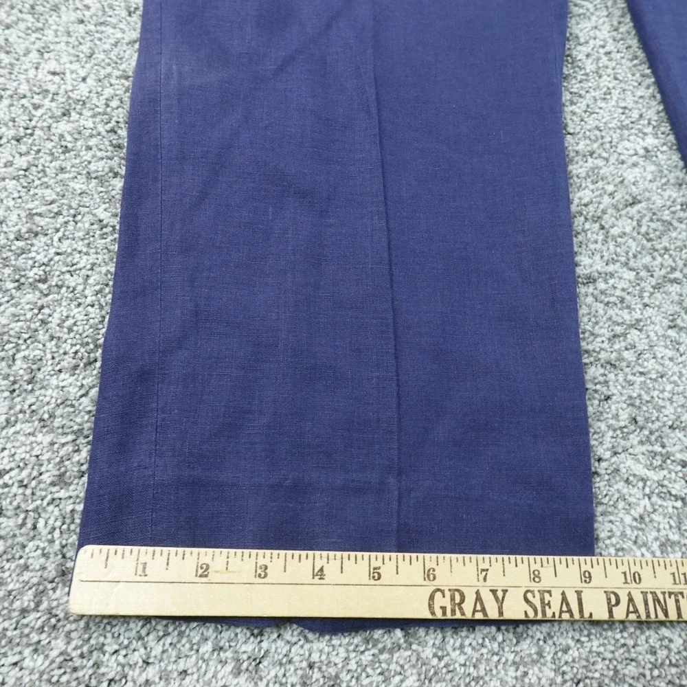 Ralph Lauren Pants Mens 48X29 Blue Linen Flat Front Chino Trouser Dress Slacks